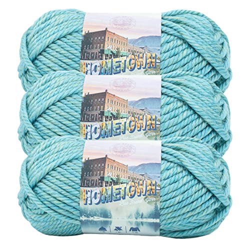 Image of Lion Brand Yarn Hometown Yarn, Super-Bulky Yarn for Knitting, Crocheting, and Crafting, 3 Pack, Reseda Dojo | Super Bulky Acrylic Fiber for Warm Crochet Blankets, Knit Winter Hats, Chunky Cardigans, Soft Scarves, Weaving