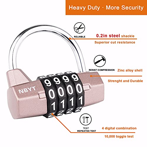 Image of 4 Digit Combination Lock, Portable, Silver, 2 inch Wide Lock Body, 5 /16 inch Shackle, Provides Protection and Security
