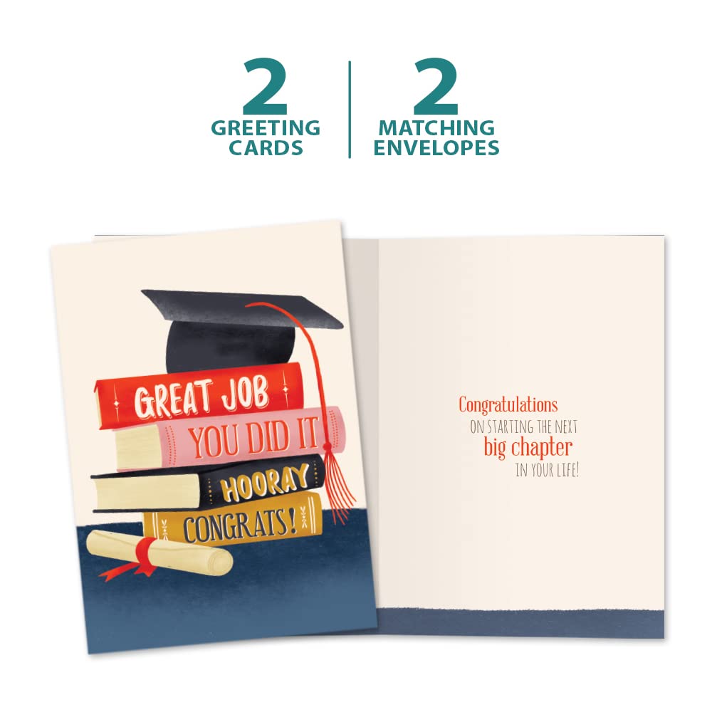 Tree-Free Graduation Cards - Eco-Friendly 2-Pack With Matching Envelopes, Made In USA