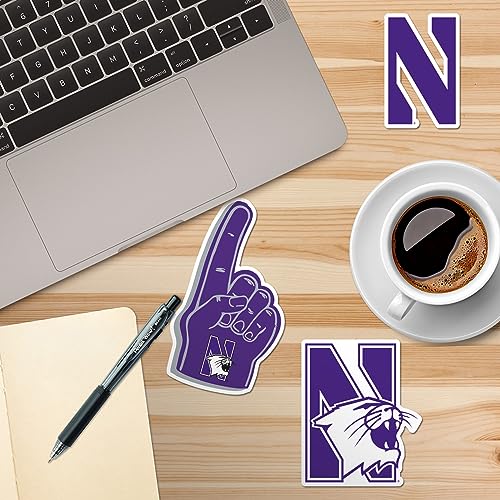 Image of Northwestern University 8ct Vinyl Large Deluxe Stickers Variety Pack - Laptop, Water Bottle, Scrapbooking, Tablet, Skateboard, Indoor /Outdoor - Set of 8