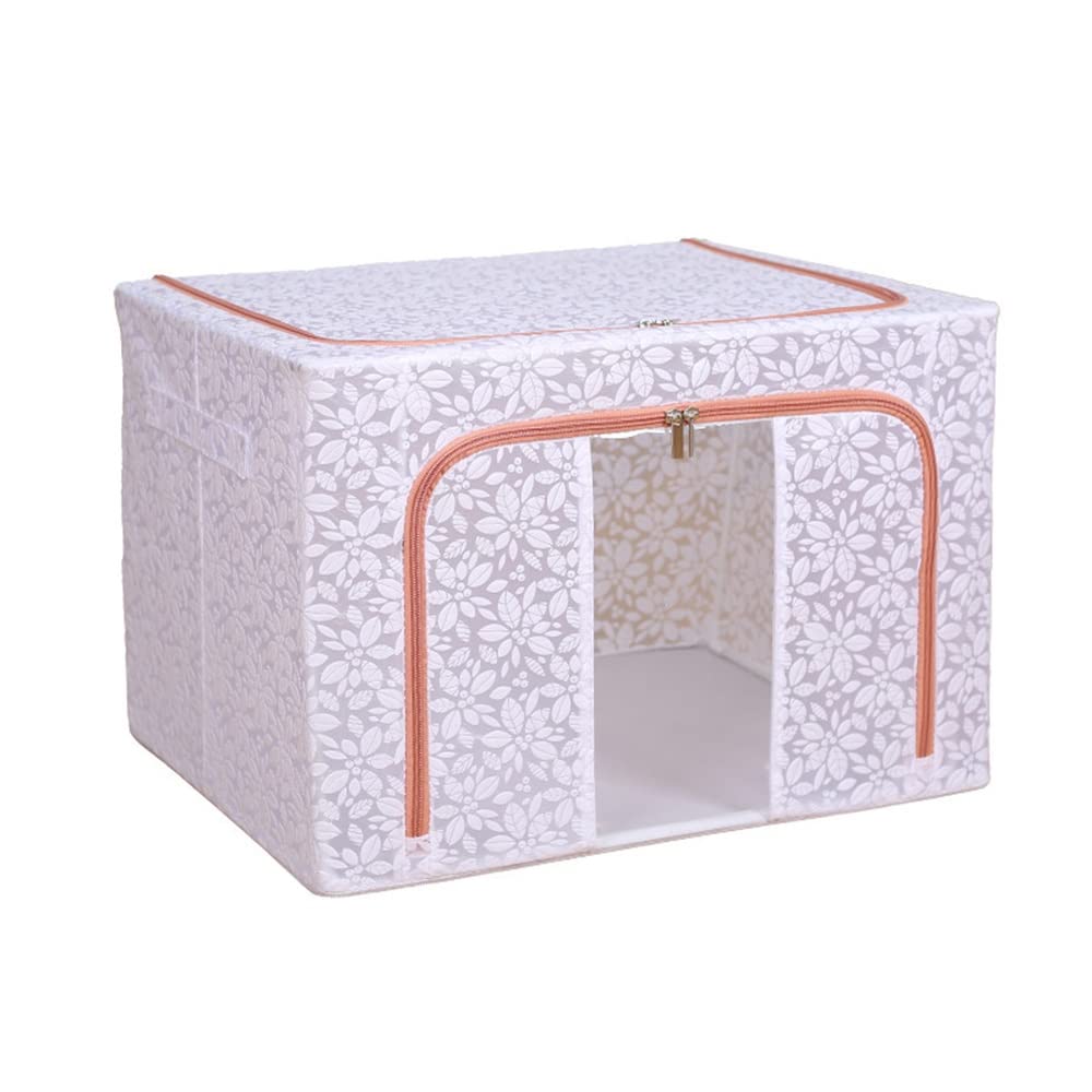 ETRGFTHU Clothes Storage Box Household Foldable Organizer Under-bed Debris Storage Transparent Window Design Moisture and Dustproof(Orange,50cm*40cm*33cm)