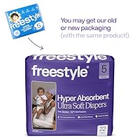 Freestyle BambooTek Diaper – (Size 5) Hyper Absorbent & Non-Toxic – Disposable Diaper for Sensitive Skin – Ultra Soft Diapers (25+ lbs) – 132 Count — image 2