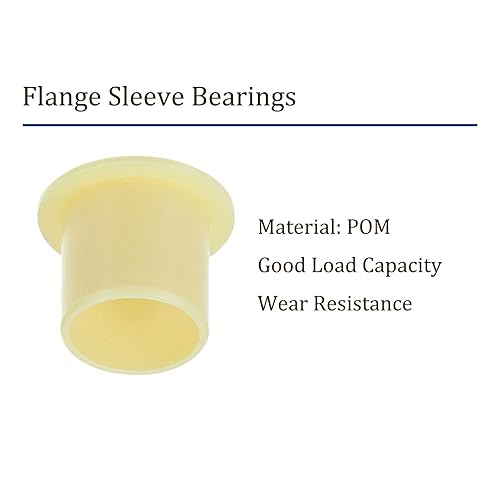 Miniatura 51 de Rodamiento de manga con brida de 4 piezas - [0.197 in x 0.276 in x 0.276 in] Buje sin aceite POM para uso en máquinas de equipos Negro