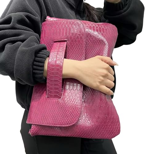 Image of Women Classic Crocodile Pattern Faux Leather Clutch Purse Oversized Female Shoulder Bag Messenger Handbag