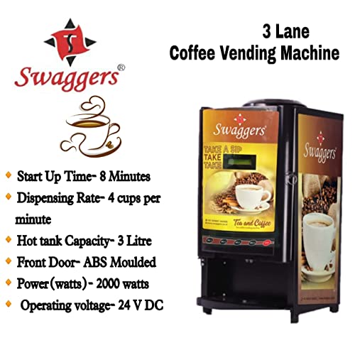 Image of swaggers 3 lane Coffee /Tea Vending Machine For shops|offices|company|Factory, No Milk Required
