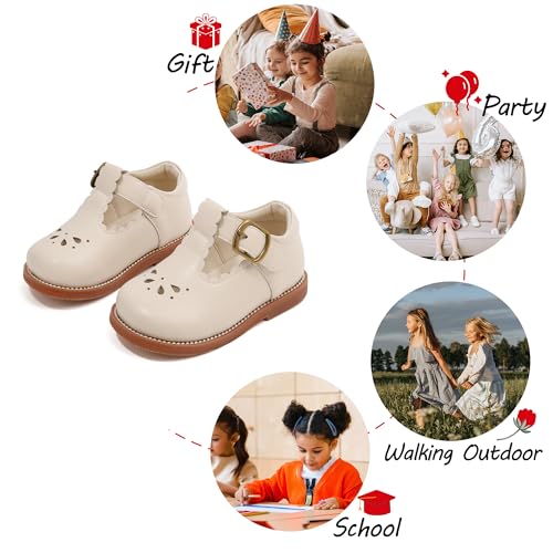Image of PHIRAMIN Toddler Girl Mary Jane Dress Shoes-Little Girl School Uniform Shoes for Wedding Party