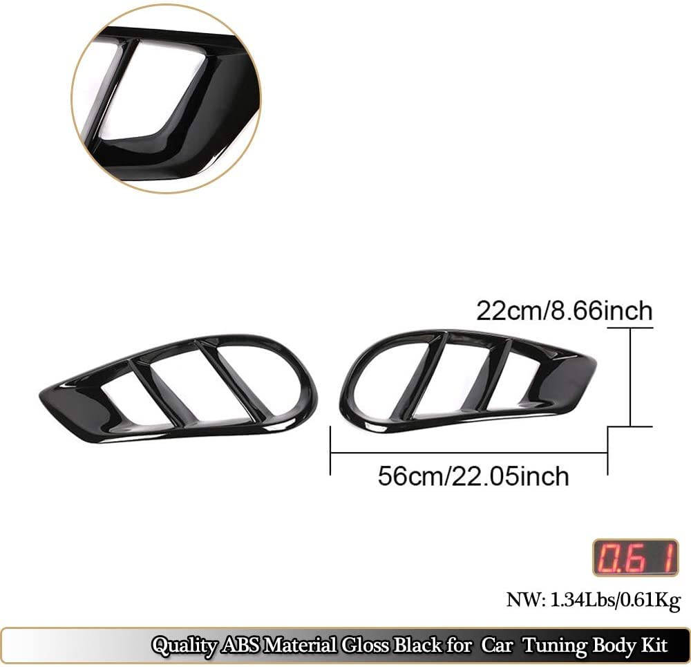 Voorbumper Air Vent Cover Mesh Grill Frame Koolstofvezel Compatibel for Mercedes-Benz C Klasse W205 C180 C2002015-2019 (Color : FRP Glossy Black