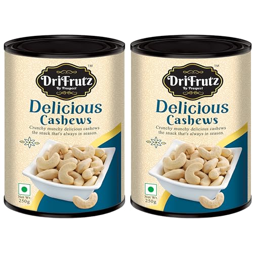 Image of DRIFRUTZ Delicious Cashew W240 | 500g (250g x 2) | Whole Cashew Kernels | Known for Mild Sweetness, Smooth Texture, and Satisfying Bite in Every Handful