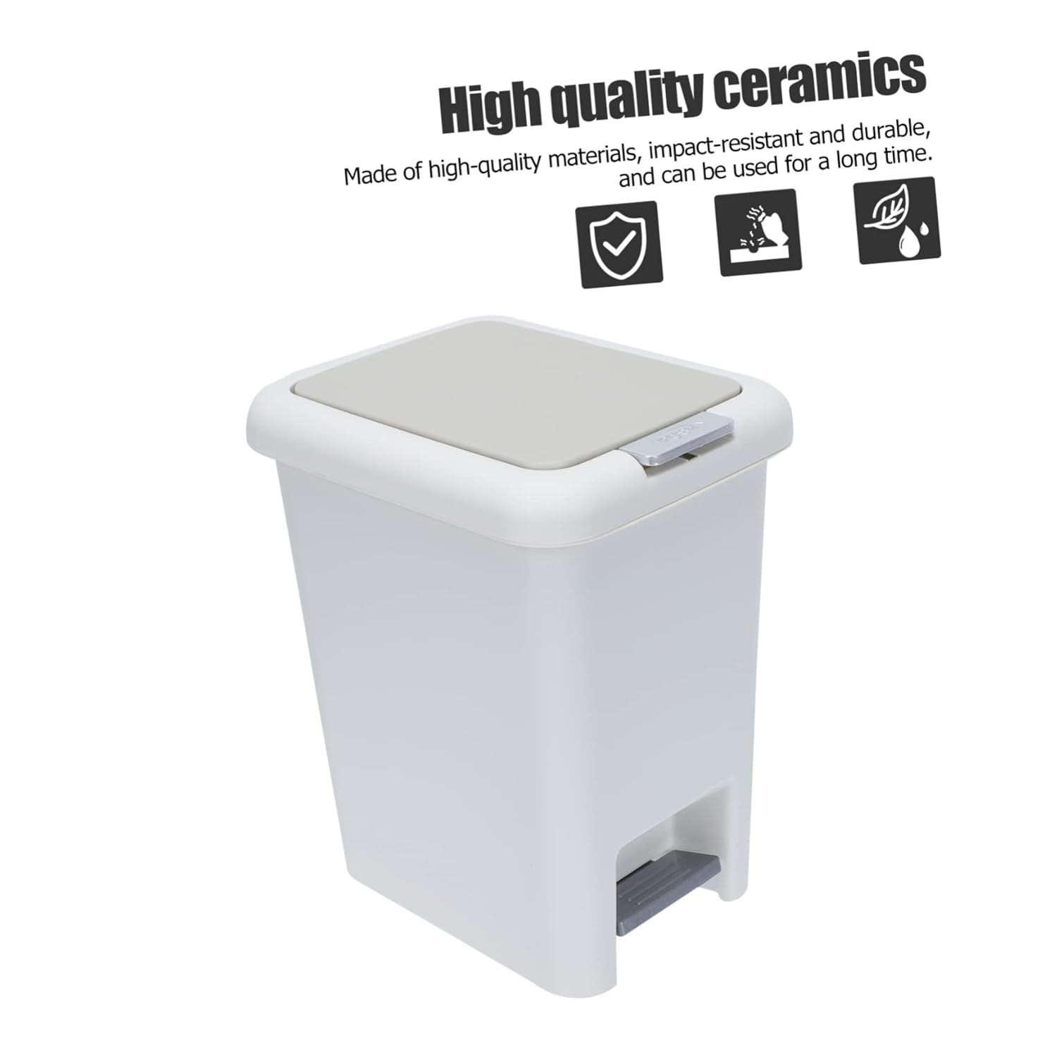 BESTOYARD Plastic Pedal Trash Can Double Lid 13 Gallon Rubbish Bucket for Kitchen and Bathroom Ergonomic Design Waste Container