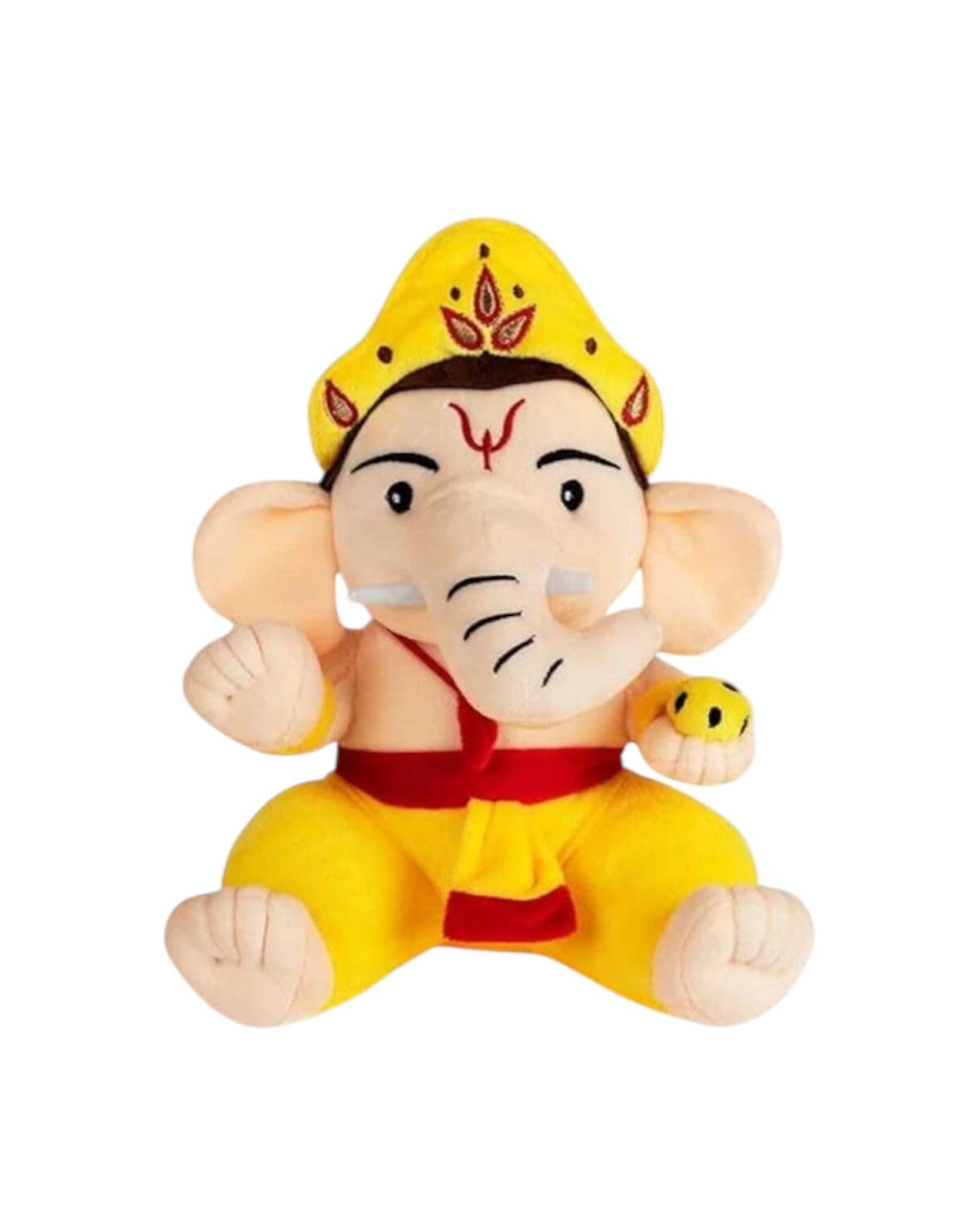 Future Shop Bal Ganesha Soft Plush Toy, 35 cm, Yellow and Red Traditional Outfit, Festival Decor, Kids Gift-image-36
