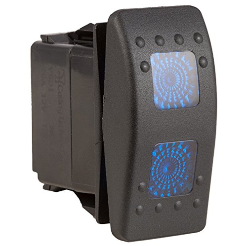 K4 ON-OFF-ON Contura II Sealed Switch W/Hard Touch Actuator 2 Blue Lenses