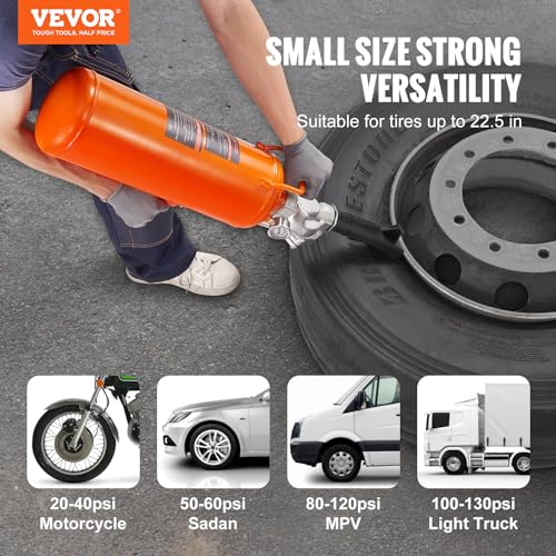 Image of VEVOR Tire Seater, 2.1 Gal /8 L Air Tire Blaster, 120 PSI Handheld, Portable Tire Inflator Tool, 85-116 PSI Operating Pressure for Tractor Truck ATV Car and Automobile Repair