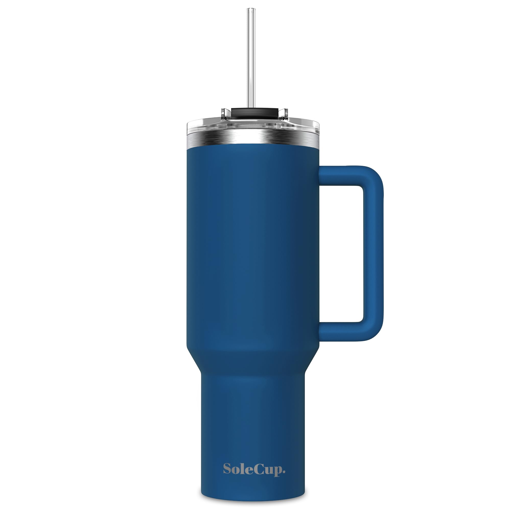 SoleCup. 40oz Travel Mug with Handle, Lid and Two Straws, Drinks Stay Hot for 8 Hours, Cold for 24 Hours