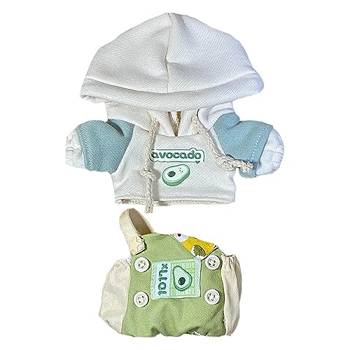 niannyyhouse 20cm Plush Doll Clothes Frog Puppy Lamb Penguin Hoodie Strap Pants 8in Soft Stuffed Plush Toy Dress up (b-1)