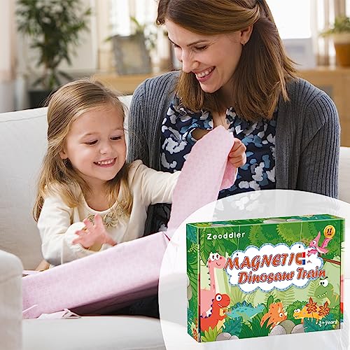 Zeoddler 20230331 Toys For Toddlers, 11 Magnetic Wooden Dinosaur Train Set thumb #6