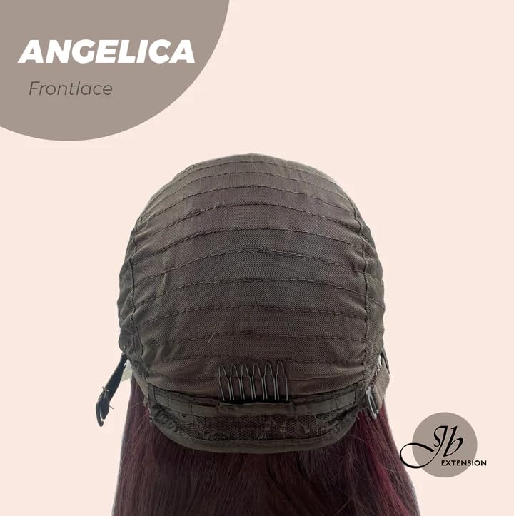 Miniatura 6 de ANGELICA - Peluca de encaje frontal de color rojo oscuro, pelucas largas y rizadas para mujer, pelucas sintéticas naturales para uso diario (pelucas