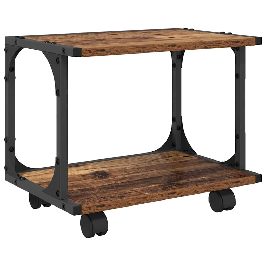Druckerständer Altholz 41 x 28 x 33,5 cm Holzwerkstoff Beistelltisch für Büro Wohnzimmer Schlafzimmer
