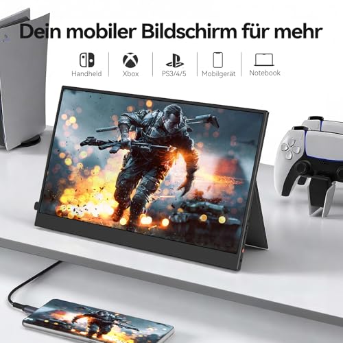 Intehill Tragbarer Monitor 15,6 Zoll Matt IPS 1080P – Ansicht 2