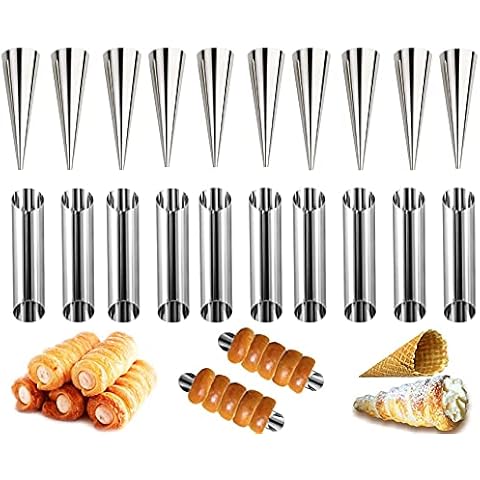 Juego de Moldes de Cuerno de Crema de Acero Inoxidable AMZMUKAUP Cover