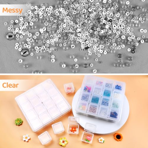 Image of Eppingwin 16 Grids Bead Organizer, Craft Organizers and Storage, Acrylic Organizers, Plastic Bead Organizer Box for Crafts Organizing Storing