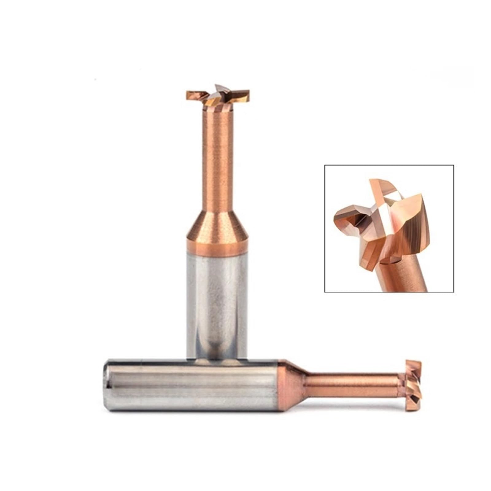 Nutfräser vom Typ T – Schlitzfräser aus Wolframstahl, 2 Stück, D4–12 mm, Präzisions-Schaftfräser for T-Nutenfräsen,(D8xh3xq3.5x8x60l)