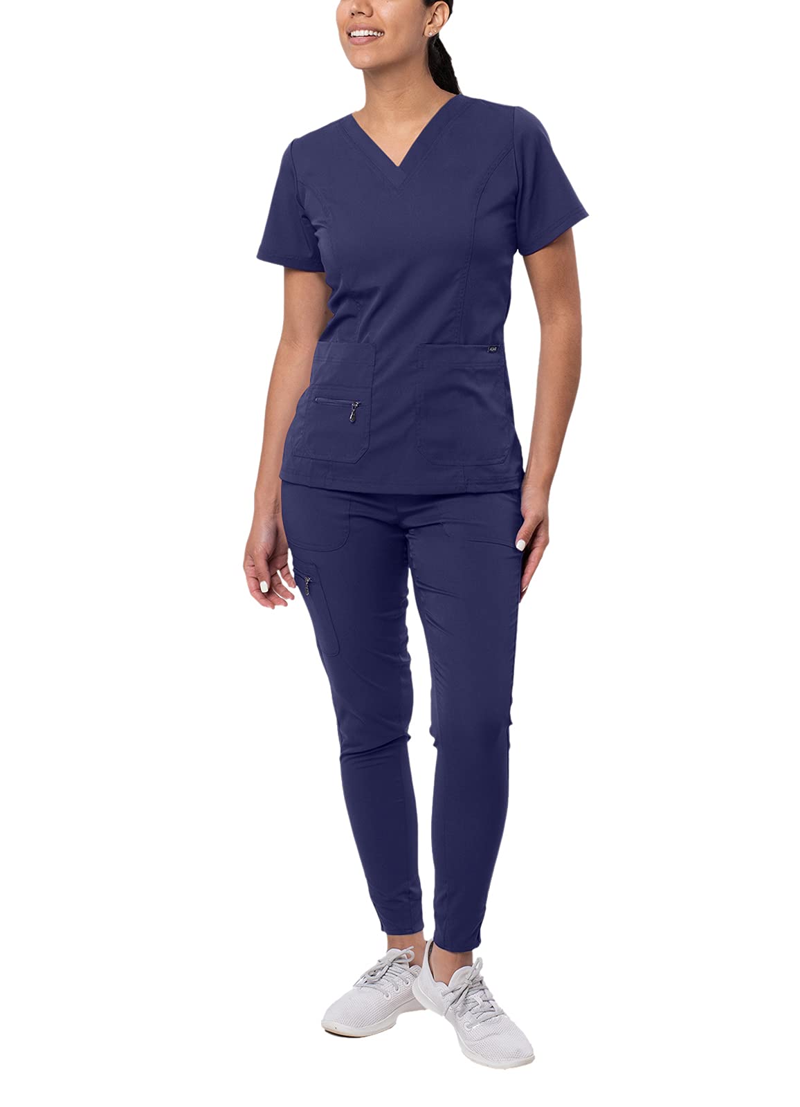 Adar Pro Flawless Plus Scrub Set for Women - Elevated V-Neck Top & Jogger Scrub Pants