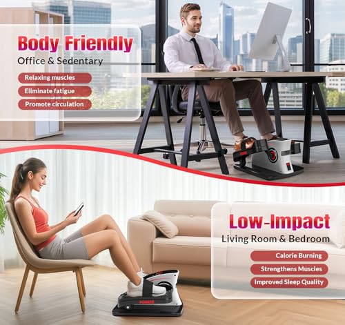 Under Desk Elliptical Machine, Ellipse Leg Exerciser as Seen on TV with 15 Adjustable Speeds Electric Seated Pedal Exerciser for Seniors with Remote Control Leg Exerciser While Sitting for Home Office - Image 7