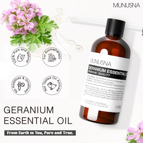 Image of Geranium Essential Oil, Aromatherapy Oil for Diffuser, Skin Care