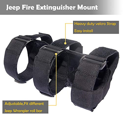 Fire Extinguisher Holder Fire Extinguisher Mount Fire Extinguisher Mounting Bracket Roll Cage Fire Extinguisher Mount Fire Extinguisher Kit Compatible with Jeep Wrangler CJ YJ LJ TJ JK JKU JL