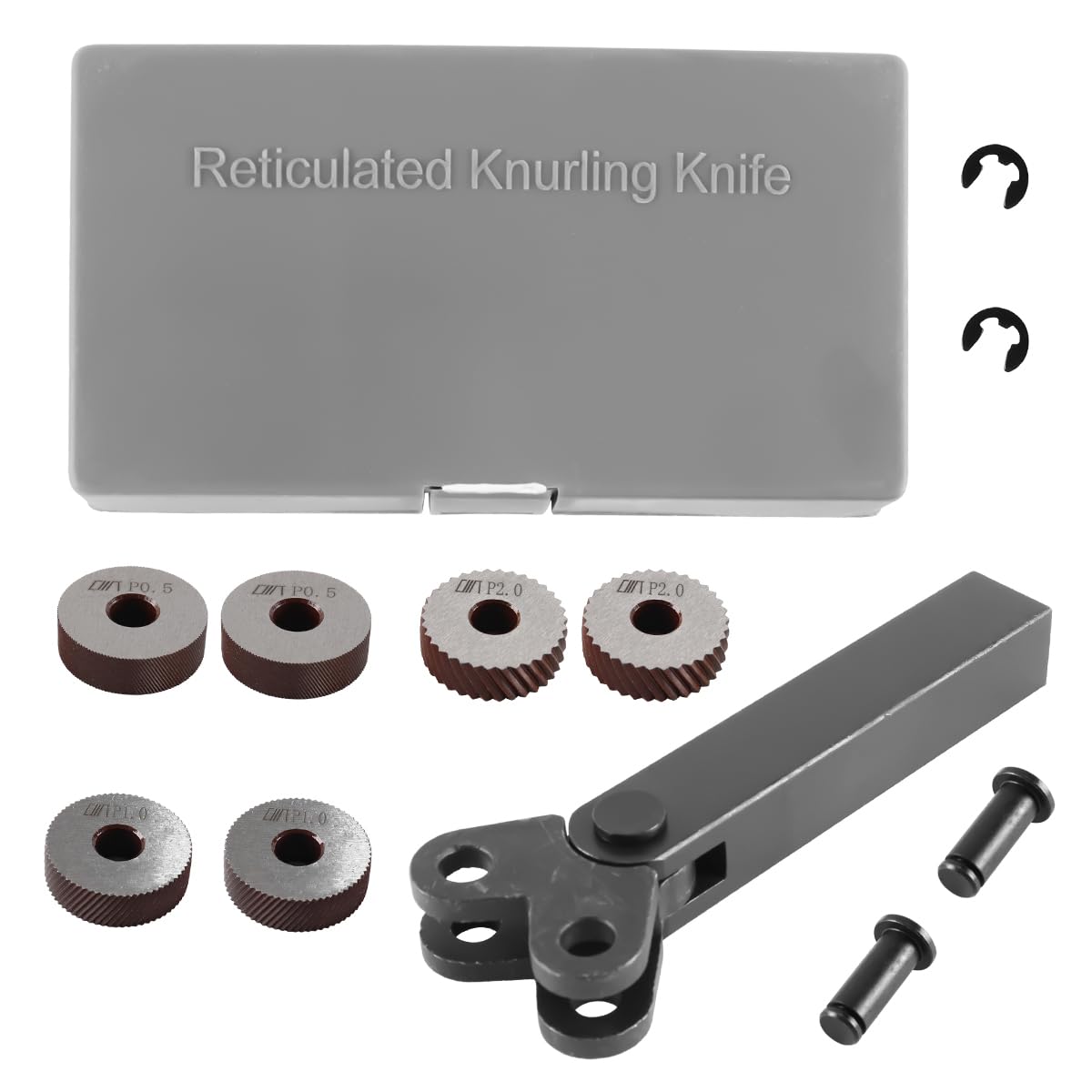 Jeu de 7 Outils de moletage en Acier Noir, molettes linéaires Doubles diagonales de 0,5/1/2 mm, pour Le Traitement des Motifs de Machines