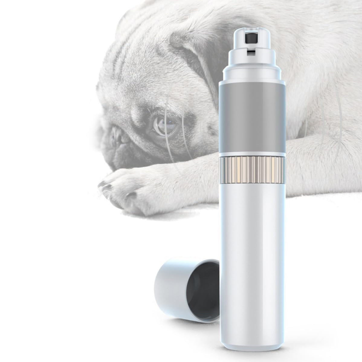 INOOMP Coupe-Ongles Vitesse Réglable Électrique pour Animaux Blanc Batterie 3,7v 2000mah Absorption Silicone Outil Silencieux pour Griffes de Chiens et Chats