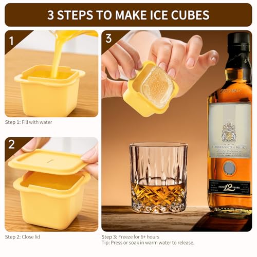 Set de 4 moldes grandes cuadrados para hielo y paletas con tapa miniatura 4