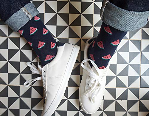 Image of Mint & Oak Printed Crew Socks For Men, Soft Cotton Calf Length Socks, Colorful Sock Gift For Men, Anti-Microbial & Odour Free, Funky Socks - Gift Box of 3