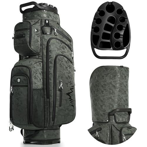 uniHimal T-Lock Golf Cart Bag with Quiet 14-Way Full-Length Divider Top