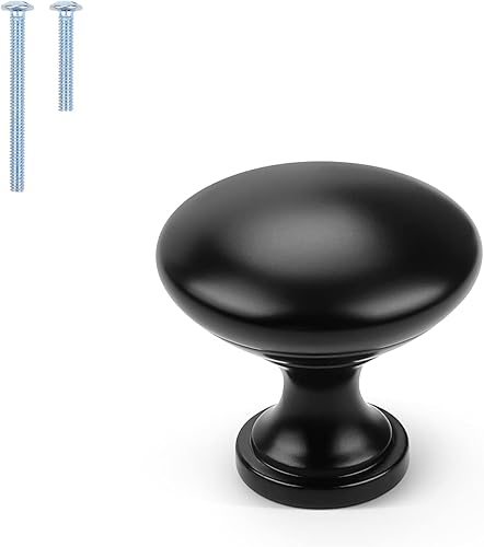 Orger Paquete de 5 pomos de gabinete de cocina, pomos de cajón de cómoda, pomos de zinc negro mate, tiradores de cajón de cómoda, manijas de cajón disponible en Yaxa El Salvador