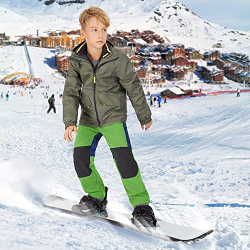 Jessie Kidden Kids Boys Girls Youth Waterproof Windproof Hiking Ski Snow Pants Elastic Waist Warm Insulated Fleece Lined Winter Pants thumb #5