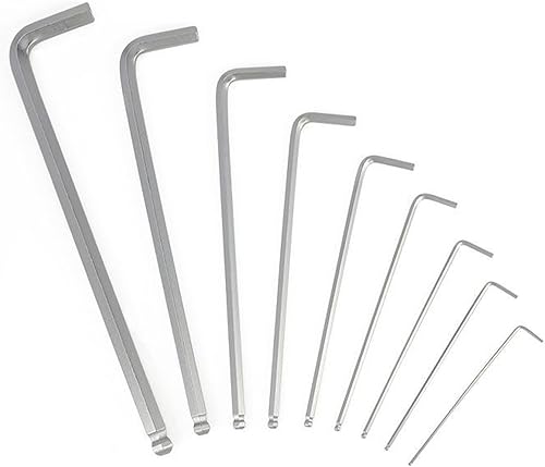 Miniatura 4 de Utoolmart Juego de llaves hexagonales métricas de extremo de bola en forma de L de 0.059 in-0.394 in 9 en 1