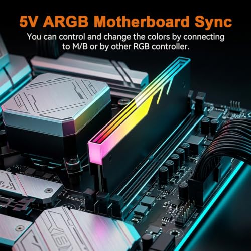 Image of ZORBES Desktop RAM Heatsink ARGB Memory Heat Spreader for DDR4 DDR5 with 5V 3 Pin Sync and Aluminum Alloy Construction for Gaming PC Builds