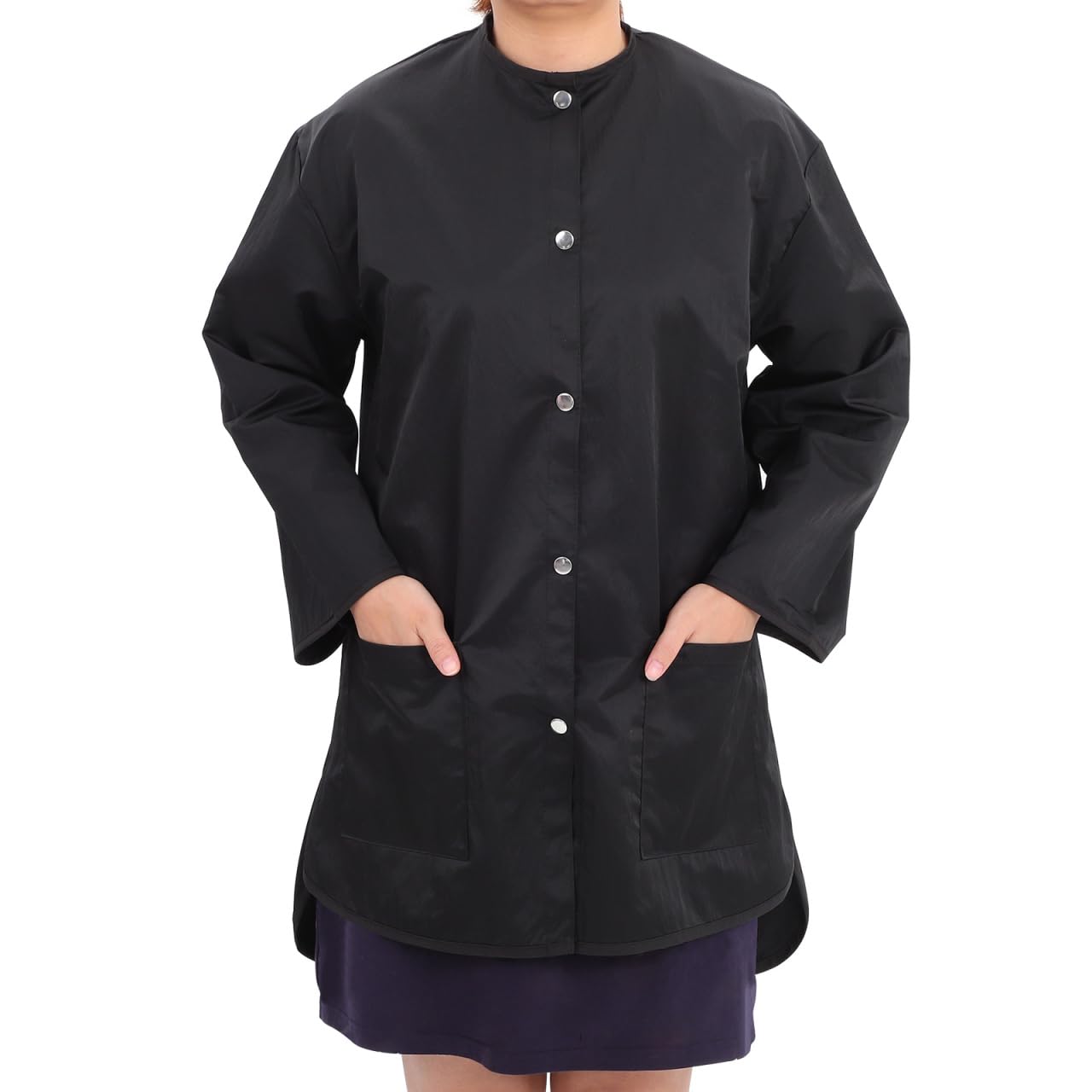Lurrose Long Sleeve Salon Labour Suit Lightweight Hair Stylist Smock Breathable Work Clothes for Beauty Salon Barber Use