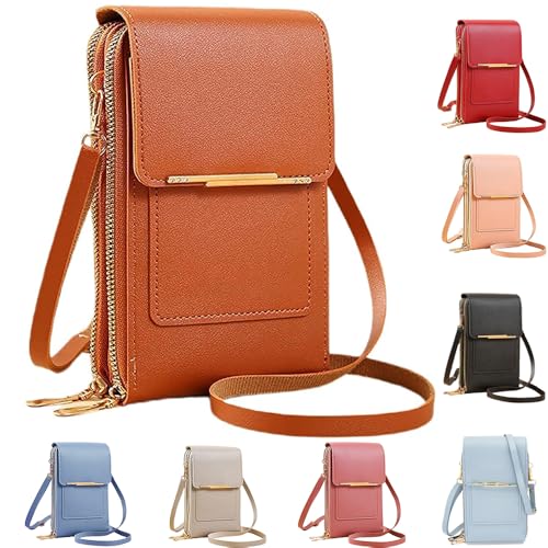 Image of Anti-Theft Leather Bag,Small Crossbody Cell Phone Purse Wallet for Women,RFID Block Phone Purse Crossbody with Shoulder Strap