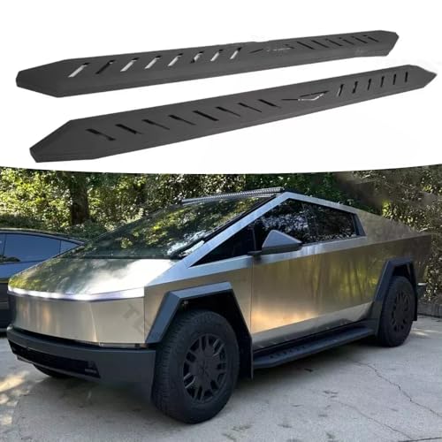 Juego 2 estribos laterales aluminio negro para Tesla Cybertruck