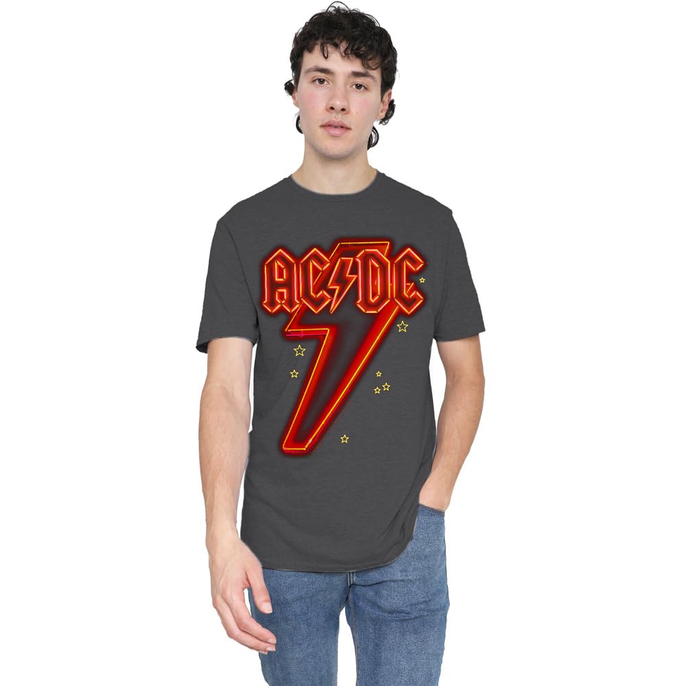 ACDC Neon Bolt Unisex T Shirt, Black, Large