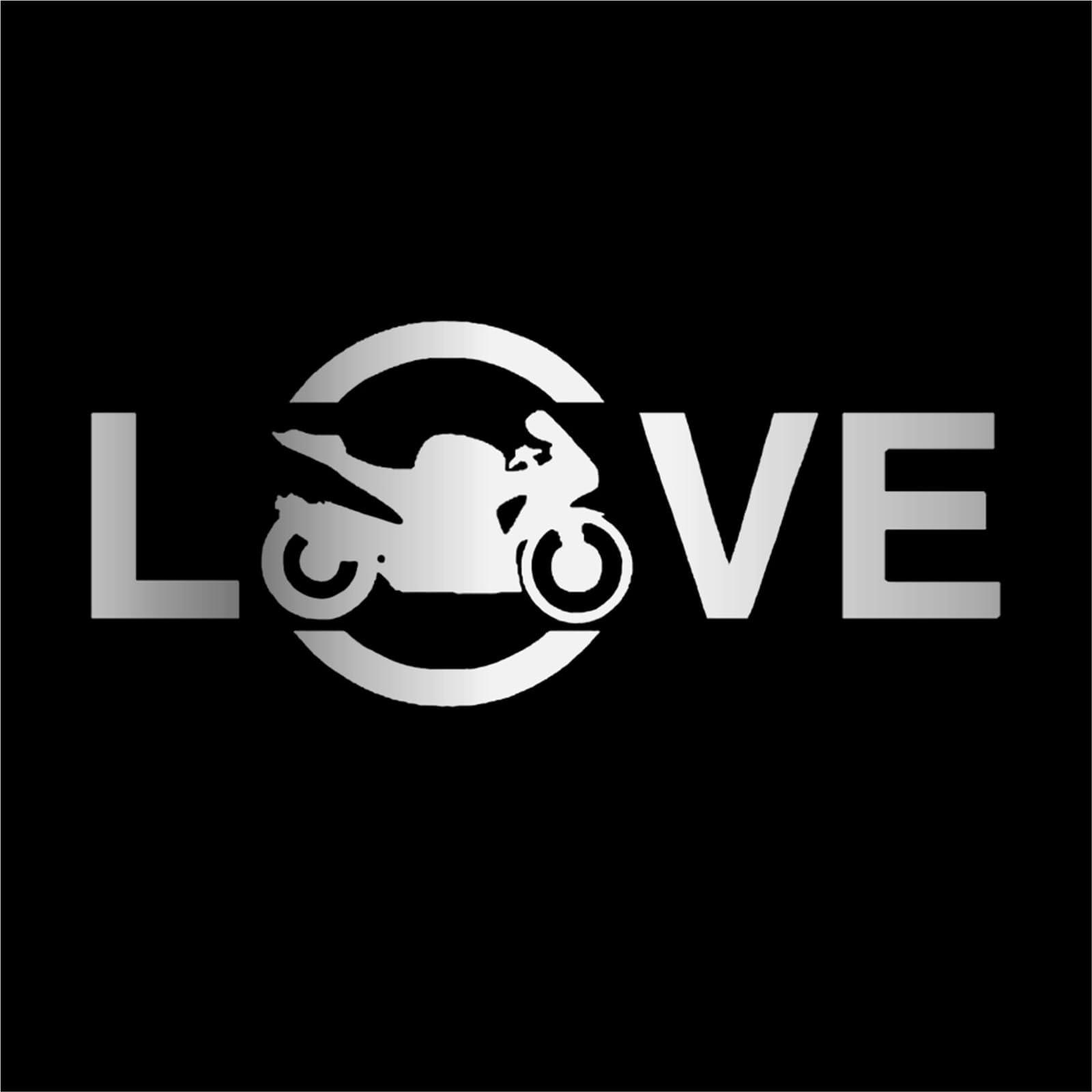 FGLFPXI 16CM*6.8CM Love Motorcycle Car Stickers Fuel Racing Reflective Decoration Decals