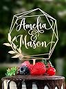 Bright Wood Craft Personalized Customised Exclusive Cake Topper For Birthday, Engagement, Wedding, Anniversary baby shower, valentine's day Cake Decoration Theme Party Multicolor Pack Of 1 (Style-1) gallery image