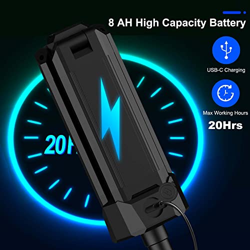 Rechargeable LED Work Light with Stand, Aluminum 67" Portable Cordless Work Light, 8AH Battery, 500/1500/2500 Lumen, 4000/6500K Dimmable Camping Light with Detachable Tripod (Carrying Bag Included)