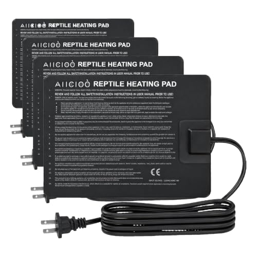 Image of Aiicioo Reptile Heating Pad - Hermit Crab Heater Heat Mat for Reptiles Snake Lizard Terrarium 8 Watt (Pack of 4)