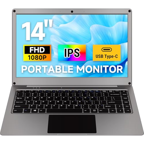 Image of ELECROW 14 Inch Portable Monitor with Keyboard, Lapdock 1080P FHD IPS Display with Built-in Battery, USB C External Computer Monitors Compatible with Raspberry Pi, Phone, Mini PC, Mac, Game Console