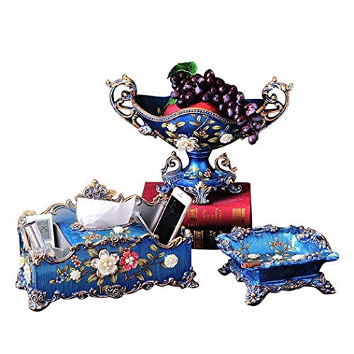 Preisvergleich Produktbild CCLLA Aschenbecher Set, Europäische Obstschale, Wohnzimmer, kreative Heimat, Couchtisch, dreiteilige Set, Schlüsselaufbewahrungsbehälter (Aschenbecher, Tissue Box, Obstschale)