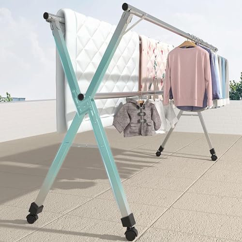 Séchoir à linge pour balcon extensible en acier robuste et peu encombrant