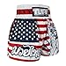Tuff Sport Muay Thai Shorts Boxing Shorts MMA Kickboxing Traditional Styles Nation Shorts (M, TUF-MS662-NVB)